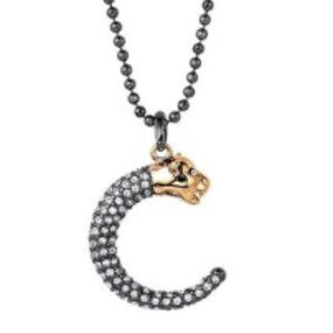 Stella & Dot Sparkle Rhinestone Crescent Moon Gold Pendant Necklace